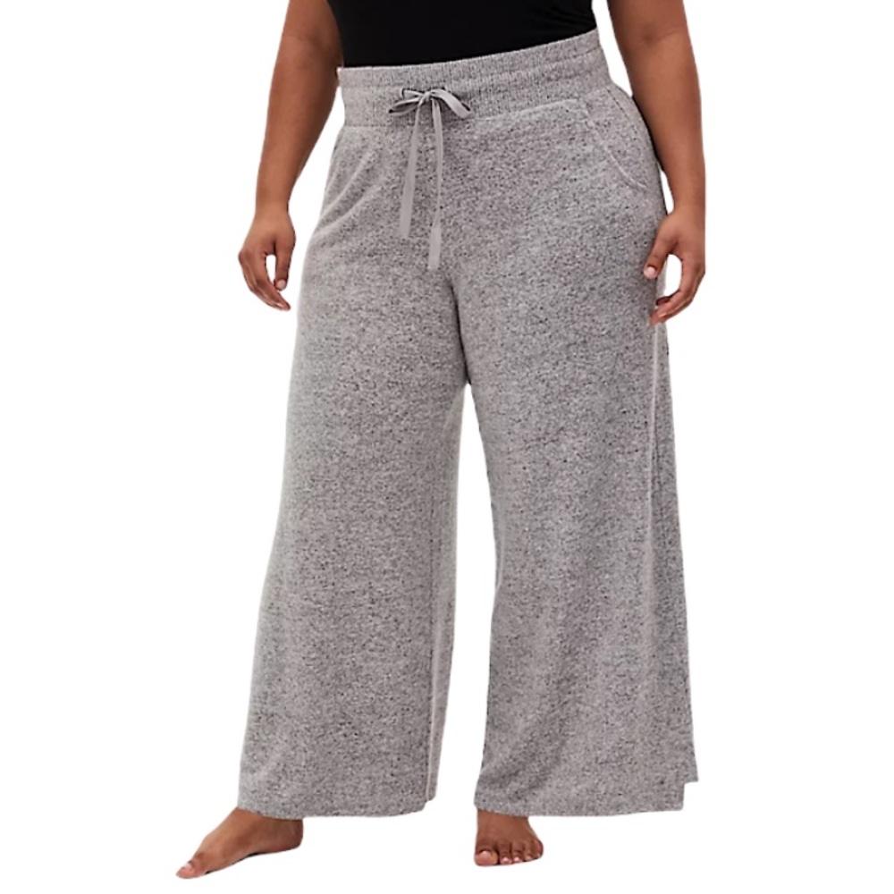 Torrid Wide Leg Sleep Pant in Super Soft Plush Heather Gray SZ 4X EUC
